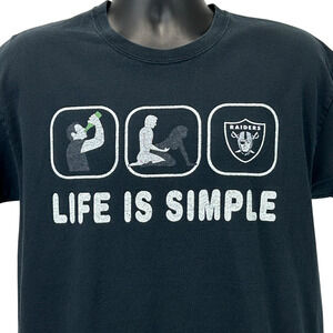 Beer Sex Las Vegas Raiders T Shirt Mens L Large Life Is Simple NFL Tee Black